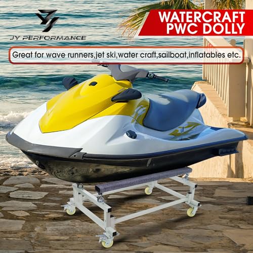 Heavy Duty Jet Ski Dolly Cart with Adjustable Carpeted Bunks for Watercraft Transport