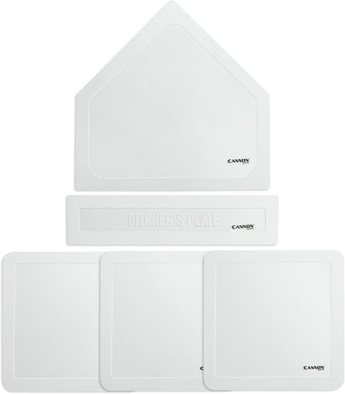 Cannon Sports Throwdown Base Set - 5pc Durable Rubber Bases for Baseball & Softball | Indoor/Outdoor Use