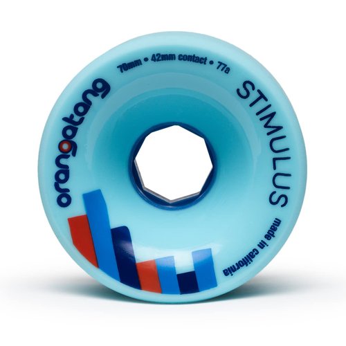 Orangatang Stimulus 70 mm 77a Freeride Longboard Skateboard Wheels (Blue, Set of 4)