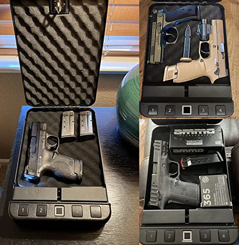 Biometric Gun Safe for Pistols with Fingerprint, Firearm Lock Box - Variation of Fingerprint Version