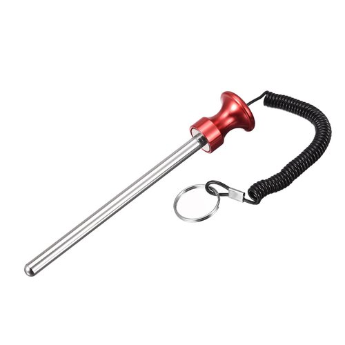 uxcell 8mm x 125mm Weight Stack Pin with Pull Rope Magnetic Strength Training Equipment Accessories for Fitness Training Red