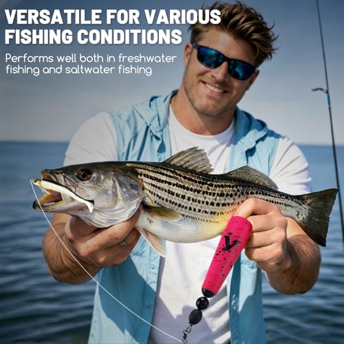 3-Inch Yellow with Black Splatter Pre-Rigged Saltwater Popping Cork with Steel Wire Leader - Rattling Beads for Redfish Trout Snook
