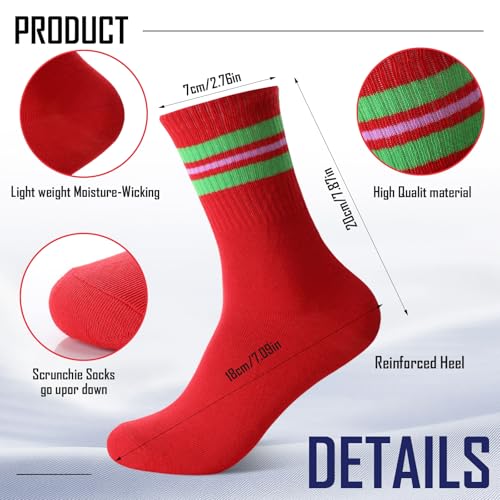 Colorful Crew Socks 20 Pairs Unisex Cotton & Polyester Casual Socks