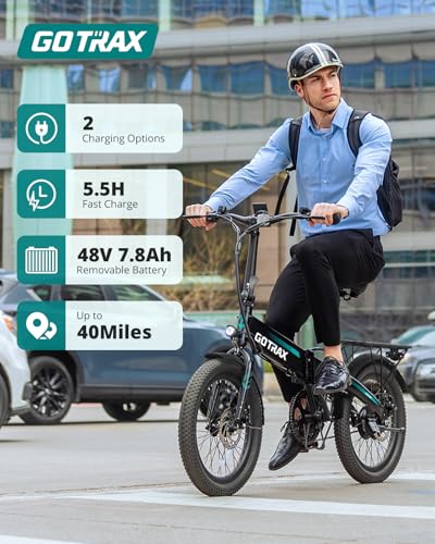Gotrax R1 20-Inch Folding Electric Bike for Adults, White, Max 20mph