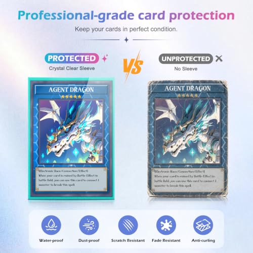 500 Card Sleeves Toploaders Set - 5 Colors for Trading Cards, Standard Size