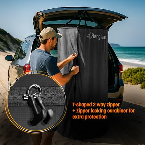 RANGLAND Black Portable Privacy Tent for SUV Liftgate, Camping, Beach & Shower