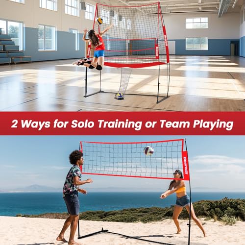 Bearwill 11x8FT Volleyball Practice Net with Adjustable Height & Portable Design