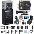 AKASO Brave 4 4K Action Camera with 20MP, Waterproof 40m, MicroSD Bundle