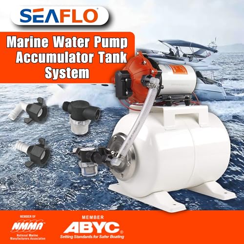 RV Water Pump System with 2 Gallon Accumulator Tank - 12V 5.5 GPM, 60 PSI