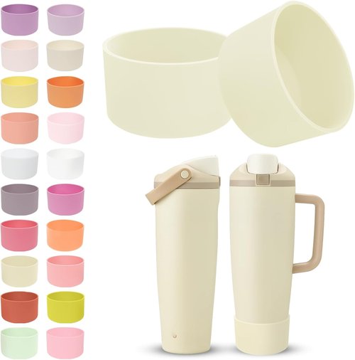 2PCS Silicone Boots for Owala 30oz & 40oz FreeSip Sway Bottles & Tumblers – Non-Slip, Scratch-Resistant, Stability Enhancer for Owala Accessories (Lightly Toasted)