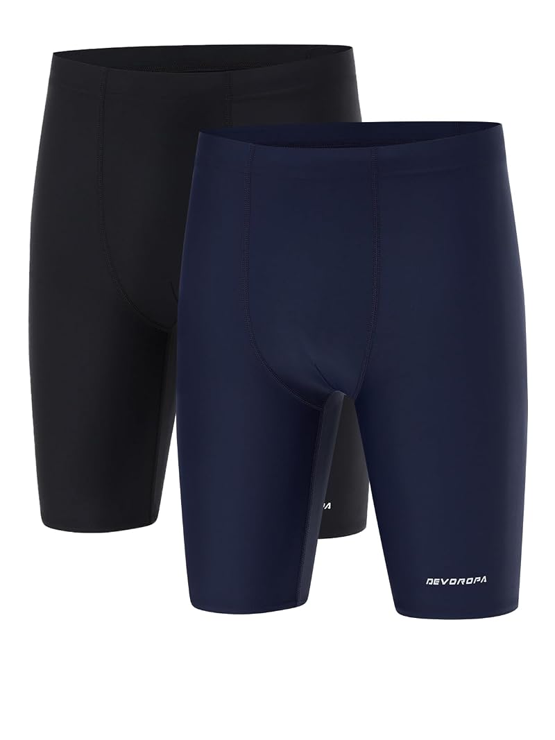 2 Pack Boys Swim Jammers – Youth Competitive Trunks, Quick-Dry, UPF 50+