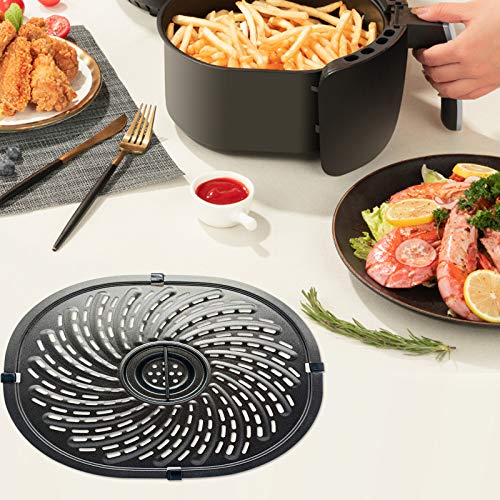 7QT Oval Air Fryer Grill Pan for Power XL Vortex 7QT, Nonstick Crisper Plate, Dishwasher Safe