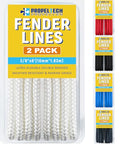 Marine Nylon Fender Lines 3/8" x 6' - White Boat Docking Ropes, Reinforced Eye Loop
