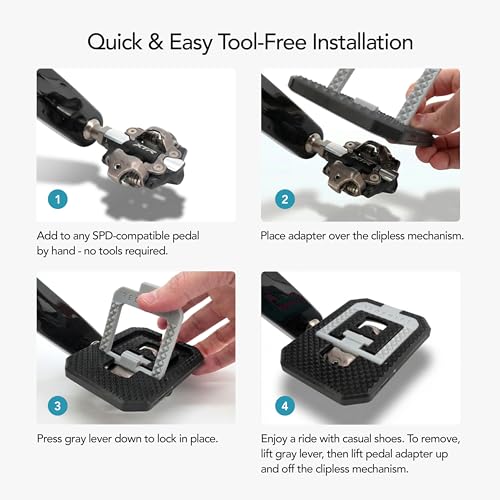 Redshift Black/Gray Mousetrap Pedal Adapters for SPD Clipless Pedals - Converts to Flat