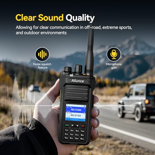 Retevis Ailunce HA1G GMRS Two-Way Radio Pack, Black, Waterproof IP67, 2800mAh Battery for Offroad