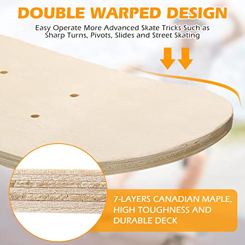 12-Pack Blank Skateboard Decks 24x6 Inch Maple DIY Boards for Kids & Art