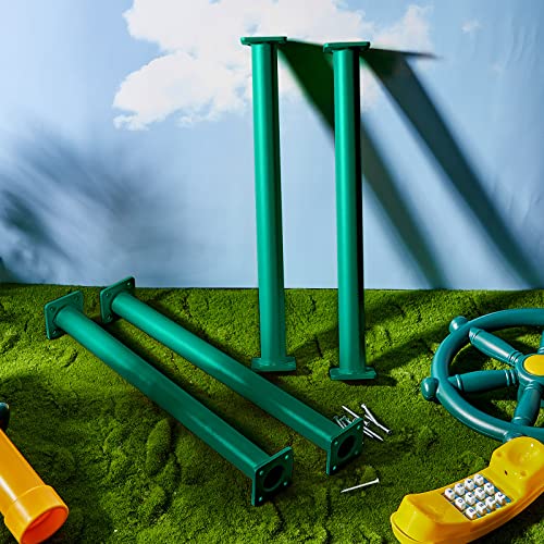 Green Steel Monkey Bars for Playground Set - 16.5 Inch Kids Climbing Rungs (12 Pack)