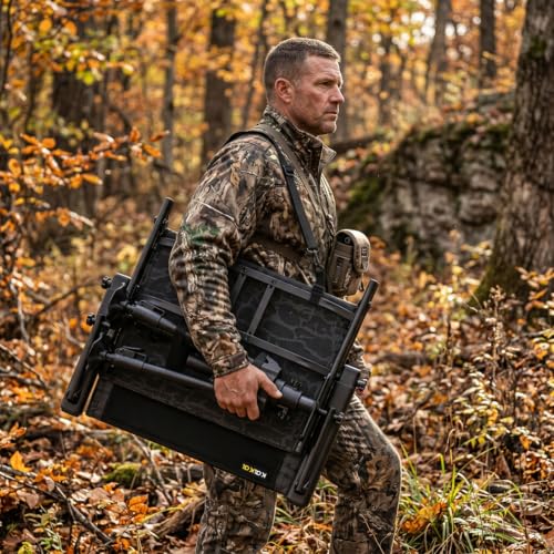 Heavy-Duty Swivel Hunting Chair 400lbs Capacity Silent Ground Seat