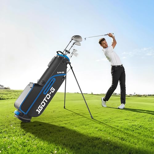Right Hand Blue Golf Clubs Set for Men & Women - Complete 7-Piece with Stand Bag