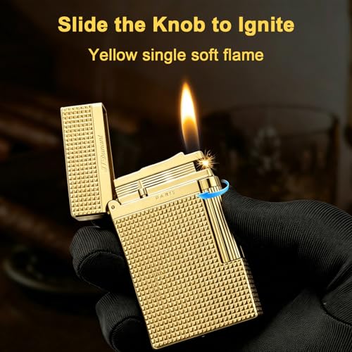 Gold Classic Ligne 2 Style Refillable Lighter with Ping Sound – French Craftsmanship