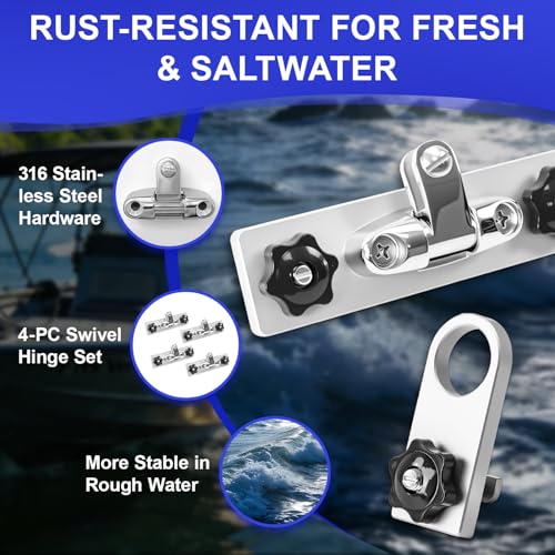 Boat Track Mount Bracket for Lund & Tracker Bimini Tops - Aluminum & Stainless Steel