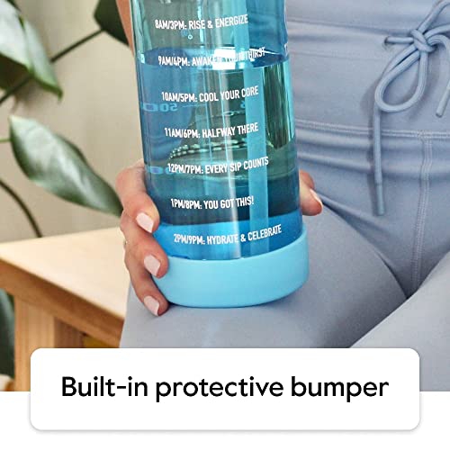 Takeya 32 Oz Motivational Water Bottle with Straw Lid - Stormy Black