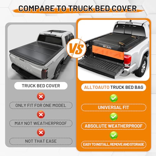 Orange/Black 38 CuFt Truck Bed Cargo Bag Waterproof Heavy Duty PVC