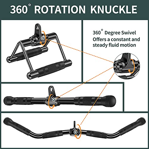 WNOEY 29.52in Lat Pulldown Cable Attachments Set for Gym, Includes Curl Bar & Accessories