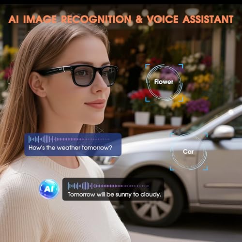 GenXenon Black 4K Video Smart Glasses with 3600mAh Charging Case