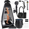 Portable Camping Shower Kit with Pop-Up Privacy Tent & 1500W Heater – Black