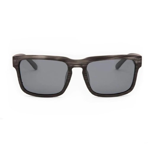 Optic Nerve - Premium & Affordable Polarized Wayfarer Sunglasses for Men/Women, Mashup Edition with Matte Driftwood Grey Frame/Smoke/Silver Flash Lens