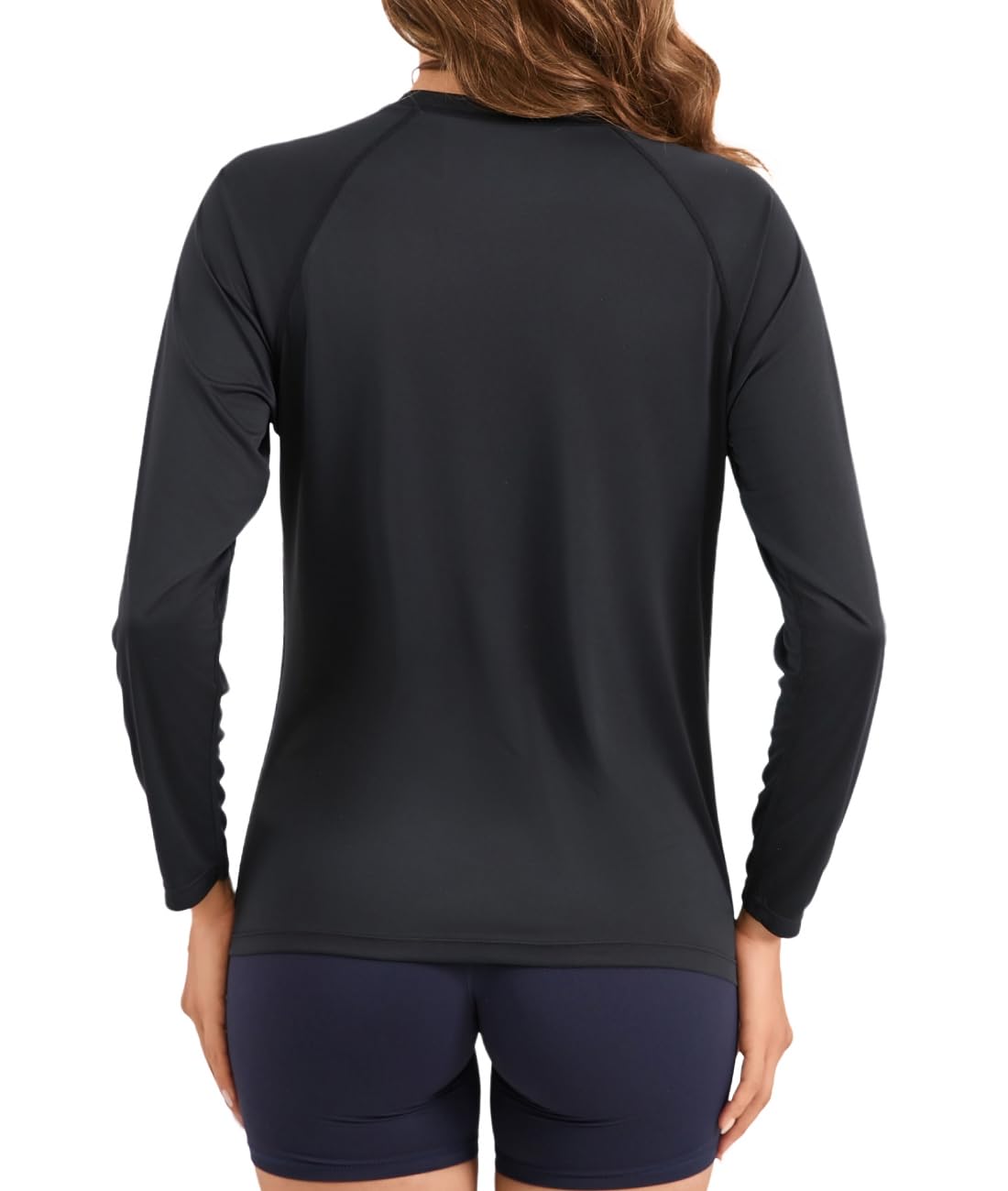 Women's Rash Guard UPF 50+ Quick Dry UV Protection Swim Shirt Long Sleeve SPF Sun Shirts for Women(Black,L)