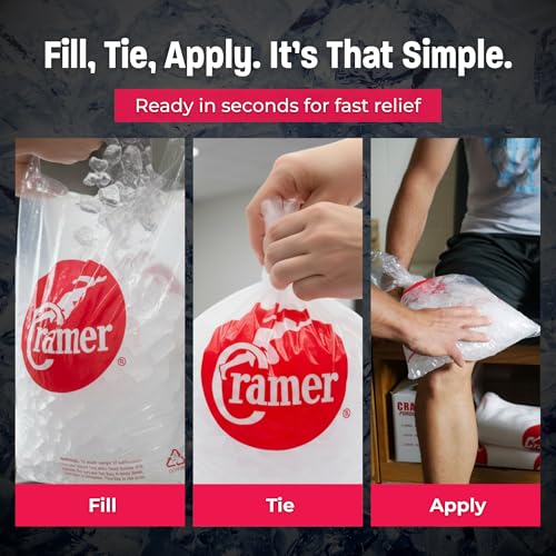 Cramer Large Ice Bags for Injuries, 9.5" x 18", Clear Disposable Ice Bag Roll for Athletic Trainers, Tear-Resistant, Bulk 1500 Pack, Ideal for Ice Wraps in Training Rooms
