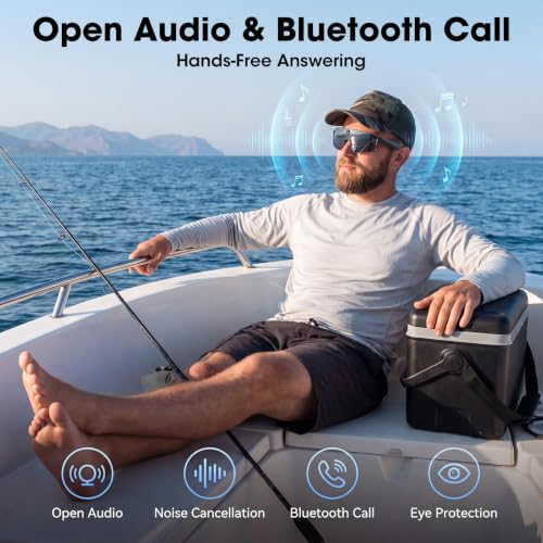 Black AI Smart Glasses with 4K POV Camera, Hands-Free Video Recording