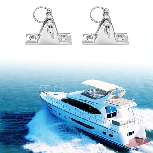 2 Pack 316 Stainless Steel Bimini Top 90° Deck Hinges with Removable Pin - Saltwater Marine Hardware