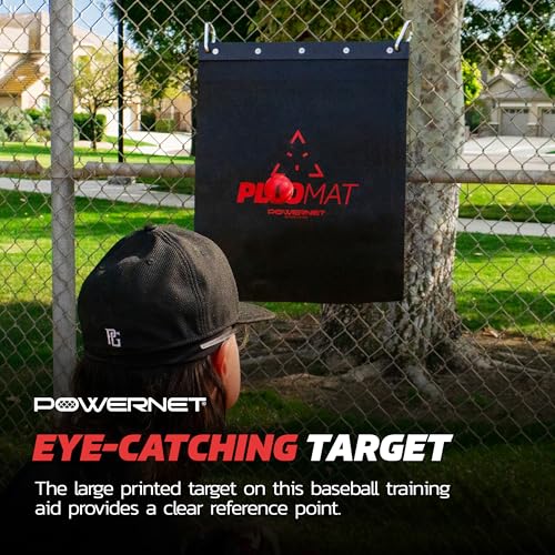 PowerNet Throwing Pitching Trainer with Hanging PlyoMat for Baseball & Softball Training