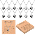Soccer Ball Necklaces 12 Pcs 3D Sports Pendant Team Gifts Silver