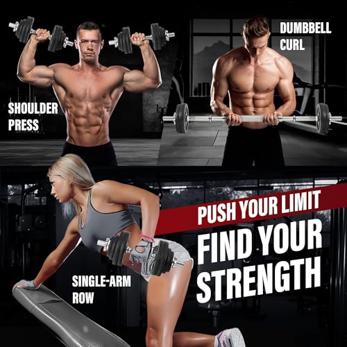 Dumbbell Set with 40lb to 200lb Adjustable Weights and Barbell Connector - Black, D. Variation