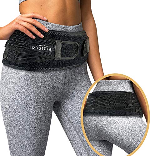 Sacroiliac Hip Belt for Sciatica Pain Relief - Regular Black, 32-45 Inch