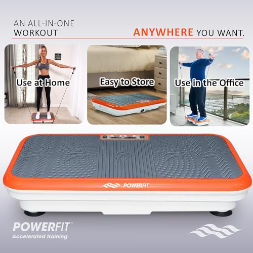 Elite Orange Powerfit Vibration Plate Exercise Machine - Full Body Workout
