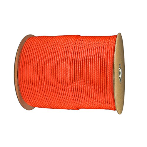Neon Orange Paracord - 1000 Feet Spool for Camping, Hiking & Crafting