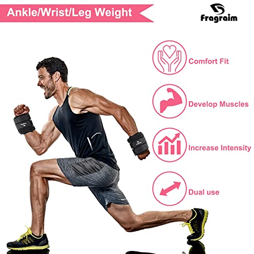 Ankle Weights for Women Men 7.5 lb Pair Grey - Resistance & Physical Therapy