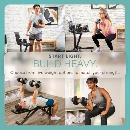 Lifepro Adjustable Dumbbells Black & Blue — Space-Saving Home Gym Weights