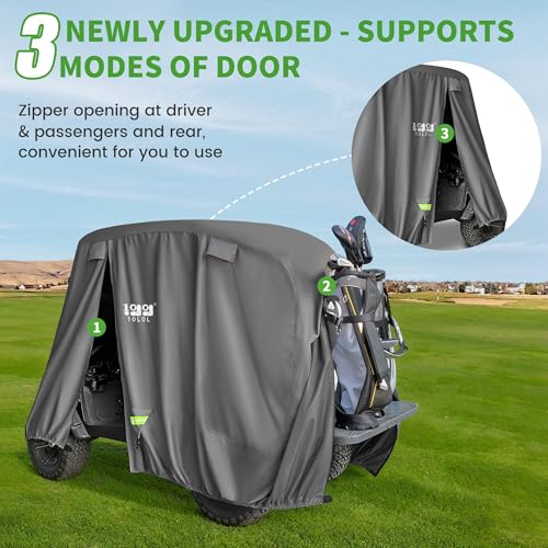 Grey XL 4+2 Passenger Golf Cart Cover for Yamaha EZGO Club Car - All-Weather UV Resistant