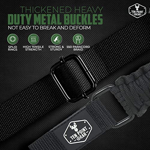 Black Traditional Sling 2 Points 550 Paracord Adjustable Hunting & Survival Use