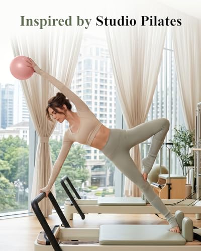 Pink 7-8 Inch Pilates Exercise Ball with Pump for Core & Rehab - Small Fitness Ball