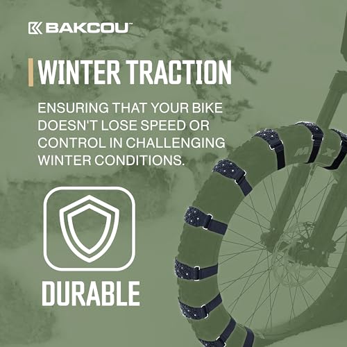 Bakcou Fat Tire Snow Straps - Set of 20 Ice & Snow Traction for 3.5-4 Inch Tires