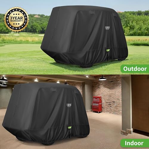 Golf Cart Cover for 2-6 Passengers XL Black Weatherproof Universal Fit