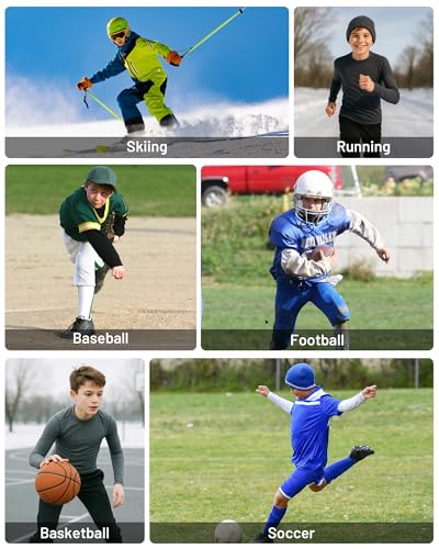 Youth Boys Thermal Compression Shirt Long Sleeve Base Layer for Football Baseball Soccer