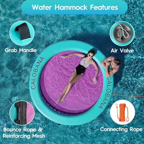 Pink 8ft Water Hammock Inflatable Floating Ring for Adults - CALOBANA